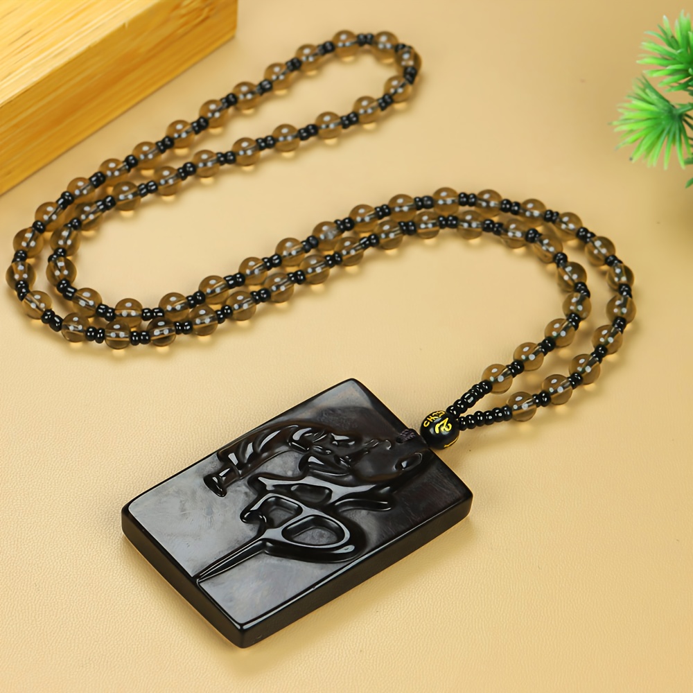 Men's Casual Stone Pendant Necklace, Stylish Accessory